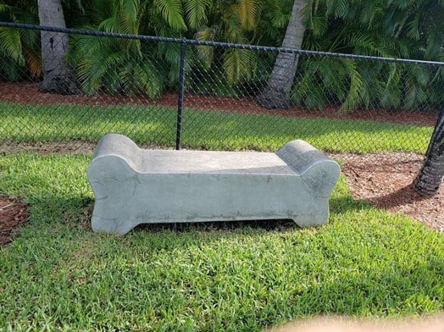 Dog Bone Concrete Bench (Golden Beach, FL)